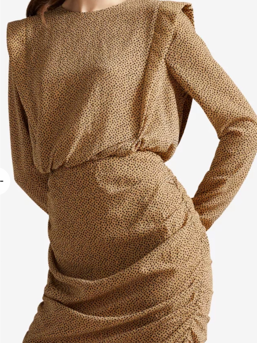 NWT Ted Baker QUINCI Animal Print Ruched Mini Dress Size 1 - Picture 2 of 8